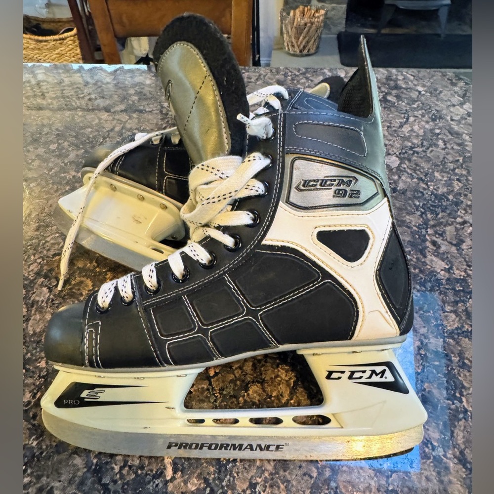 CCM Black White Hockey Skates